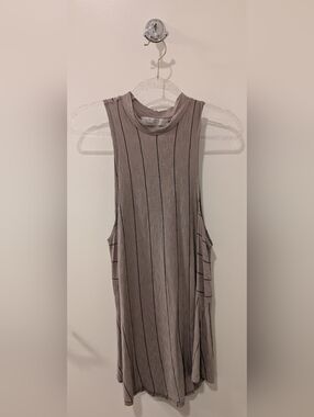 Mahina Hawaii Sleeveless Mock Neck Tunic - Taupe